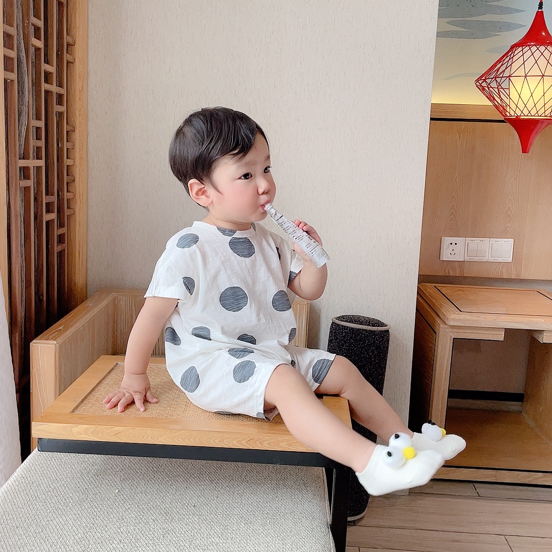 夏季短袖男宝宝哈衣婴儿连体衣