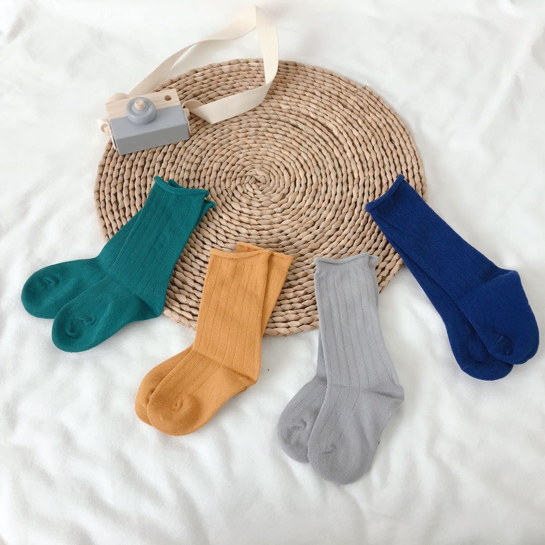 中筒春秋季糖果宽条卷边