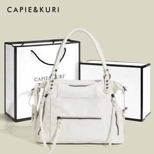 【天锚国际】美式覆古做旧机车风腋下包女大容量软皮辣妹单肩托托