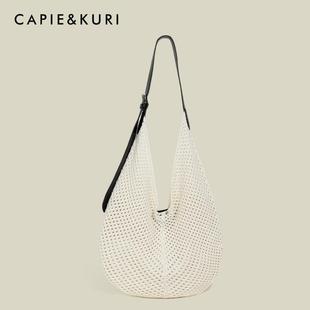 【天锚国际】韩系镂空慵懒风编织包女大容量海边度假通勤单肩托托