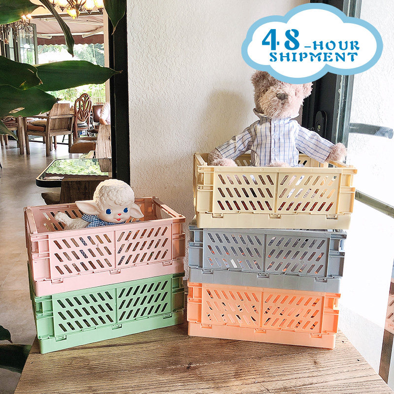 kawaii toy basket desktop folding box storage basket sundry