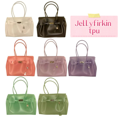 新款TPU系列Jellyfirkin果冻包沙滩游泳电脑通勤托特单肩腋下女包