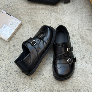 实体同款!英伦风皮带扣乐福鞋女2026春夏两穿厚底小皮鞋百搭单鞋