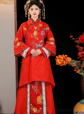 中式汉服女古装公主小姐少奶奶民国风女装秀禾服媒婆喜娘服装