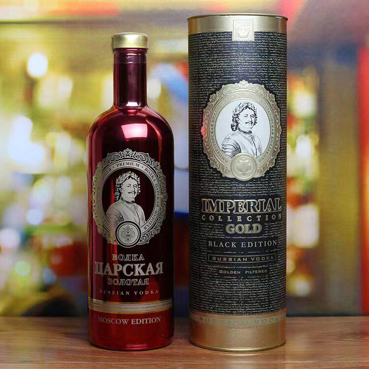俄罗斯原瓶进口沙皇红牌伏特加酒1升\瓶洋酒鸡尾酒配制酒宴会酒吧