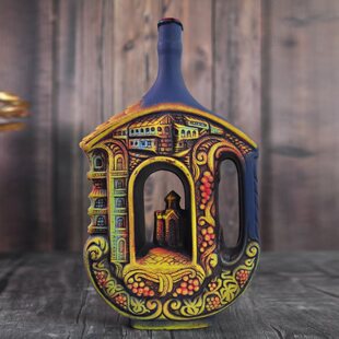 彩陶12度红葡萄酒半甜2升艺术酒瓶摆件送礼 格鲁吉亚原瓶进口