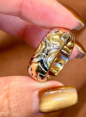 有生珠宝经典Vintage 双色模块化系列Alveare中古戒指18k金加钢戒