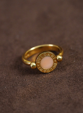 有生珠宝经典百搭vintage黑玛瑙翻转戒指18k厚金两面可以戴复古戒