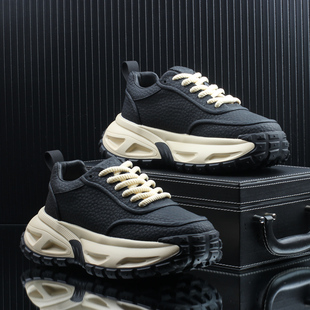 高级感潮牌时尚潮流运动休闲老爹鞋男款2025冬季新款厚底增高男鞋