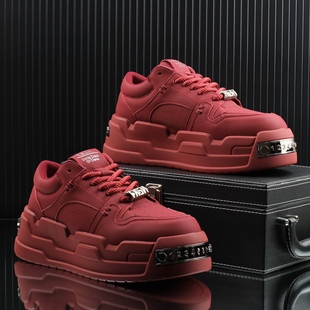 欧洲站男鞋厚底增高休闲板鞋男款加绒保暖2025冬季新款高级感潮鞋