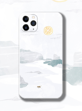 原创手绘海滩景色适用于苹果13荣60P50荣耀60三星S21手机壳