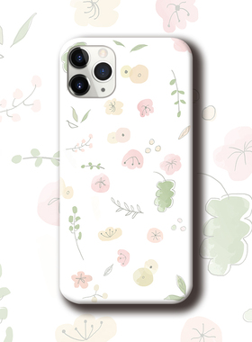 原创小清新平铺鲜花适用于苹果13荣60P50荣耀60三星S21手机壳