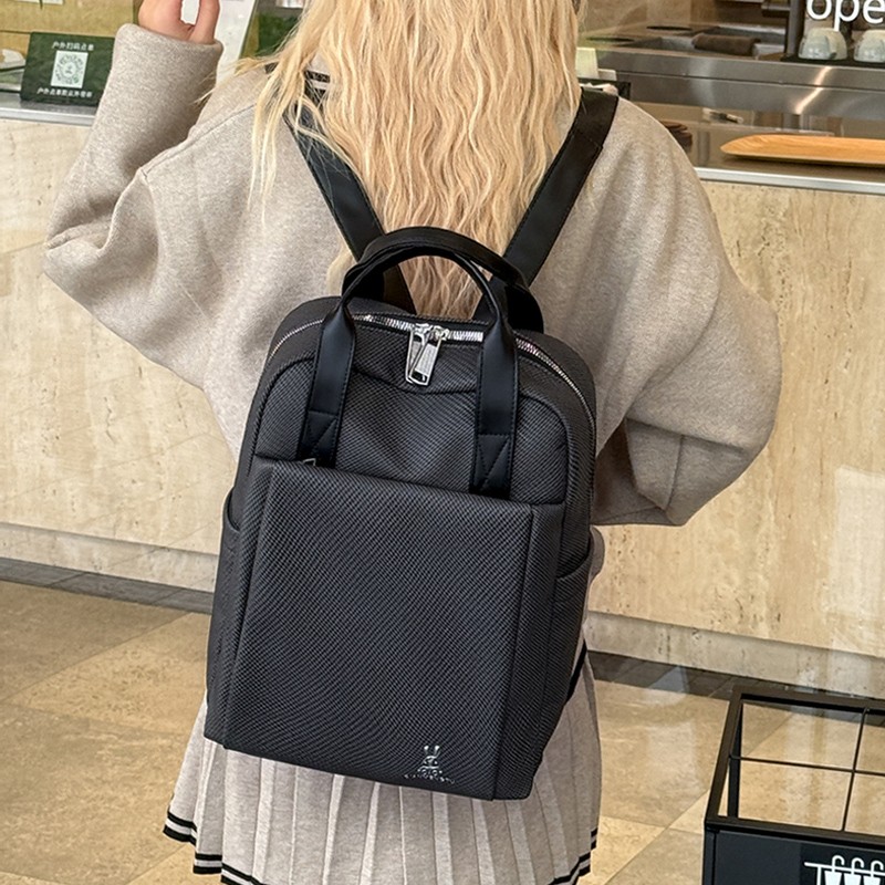 双肩包女2025新款牛津纺大容量初高中大学生书包帆布电脑旅行背包