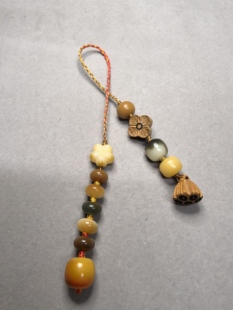 云开绳艺-手工DIY马年限定积土成金股线特色菩提桃木手机链挂件