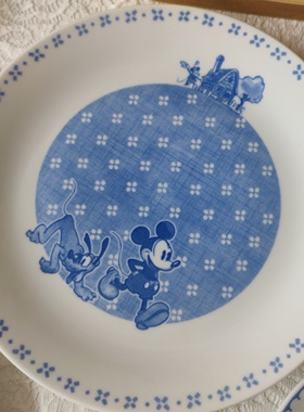 国现日本生产卡通盘套装迪士尼Disney米奇高飞青花套盘/sango