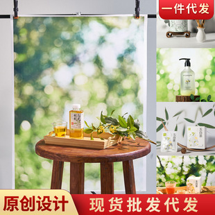 朦胧感背景布虚化摄影拍照场景搭建道具静物产品拍摄古风绿植竹子