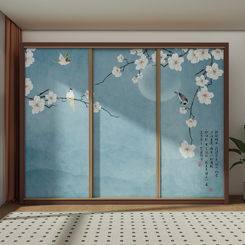 新中式卧室衣柜贴纸翻新改造