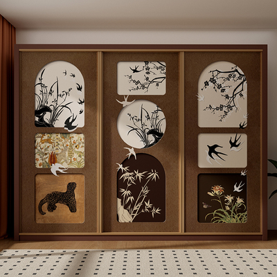 复古风衣柜门贴纸自粘防水防潮