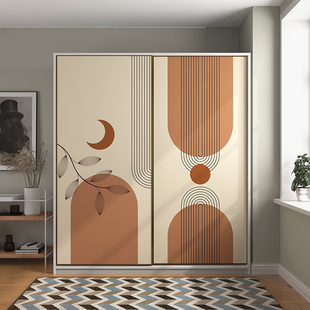 衣柜柜门贴纸玻璃推拉门卧室柜子移门改造翻新膜自粘高级感墙纸