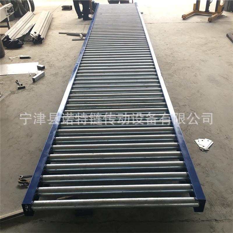 空调组装线板链输送机木板加工滚筒输送机无动力辊筒转弯机