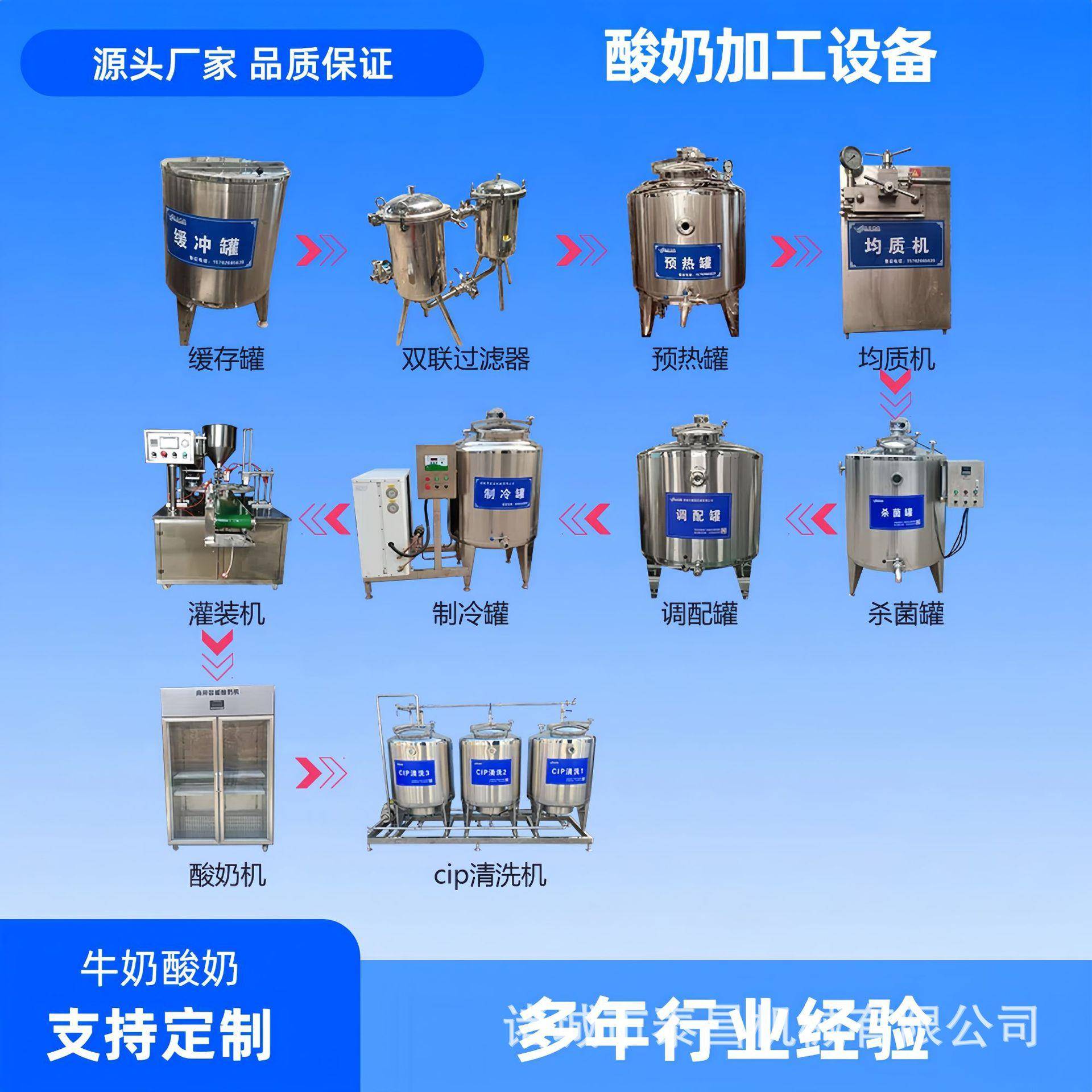巴氏鲜奶加工生产线凝固型酸奶设备牛奶加工机器羊奶加工设备