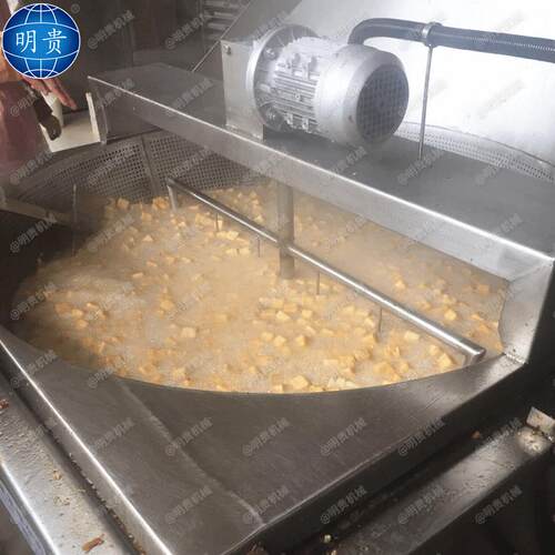 无骨鸡柳油炸机 大型盐酥鸡油炸锅 连续出料炸鸡米花机器