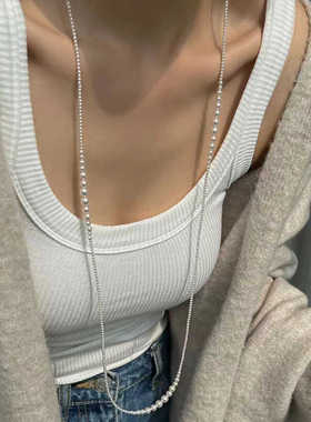 淡水极光90cm珍珠毛衣链