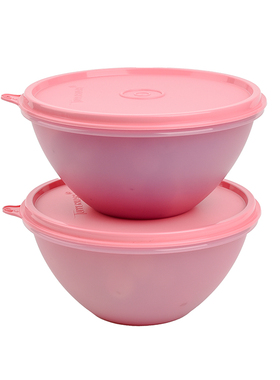 特百惠 800ML甜蜜蜜圆碗 粉色系 2021新颜色 储藏收纳盒塑料圆形