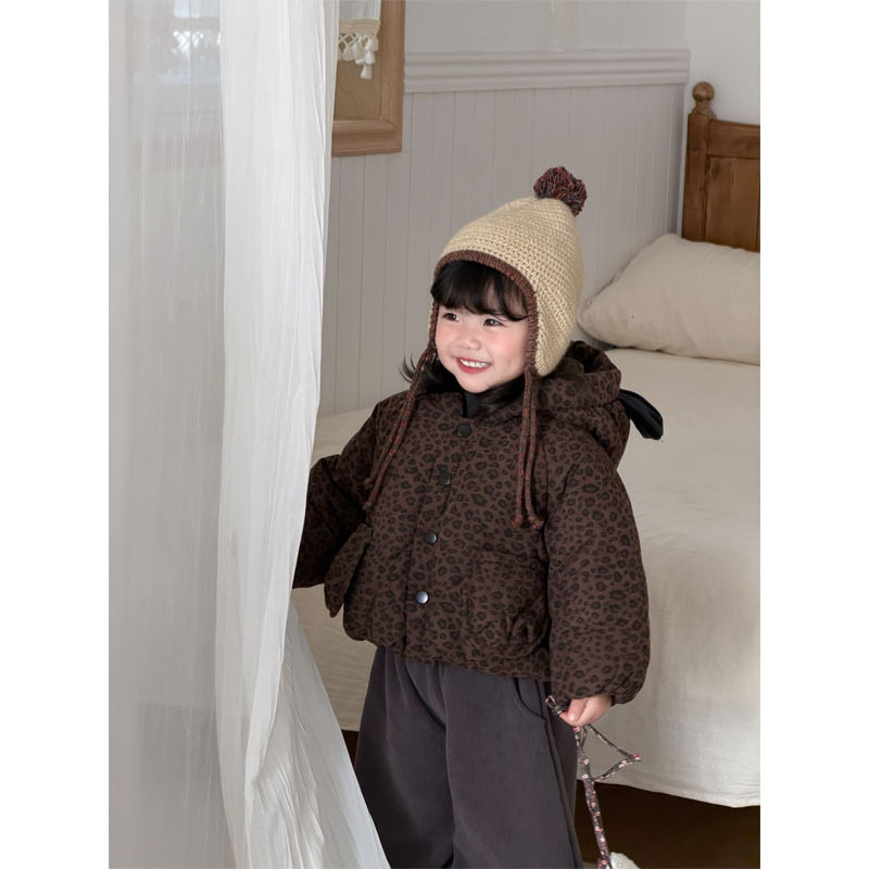 儿童棉服 冬季新款男童棉衣豹纹棉袄/棉服