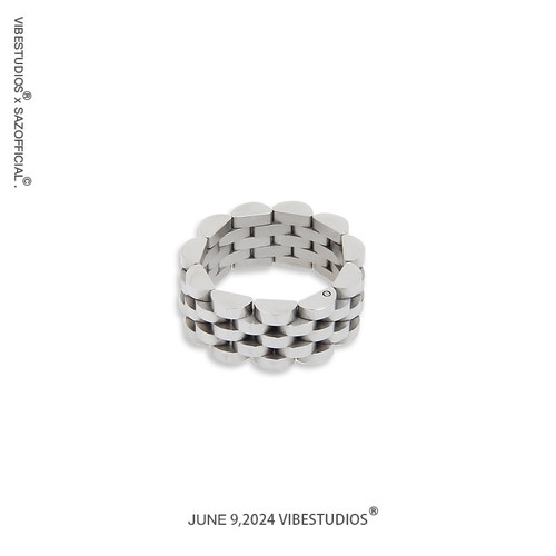 宽版表带表链冷淡风钛钢男女戒指