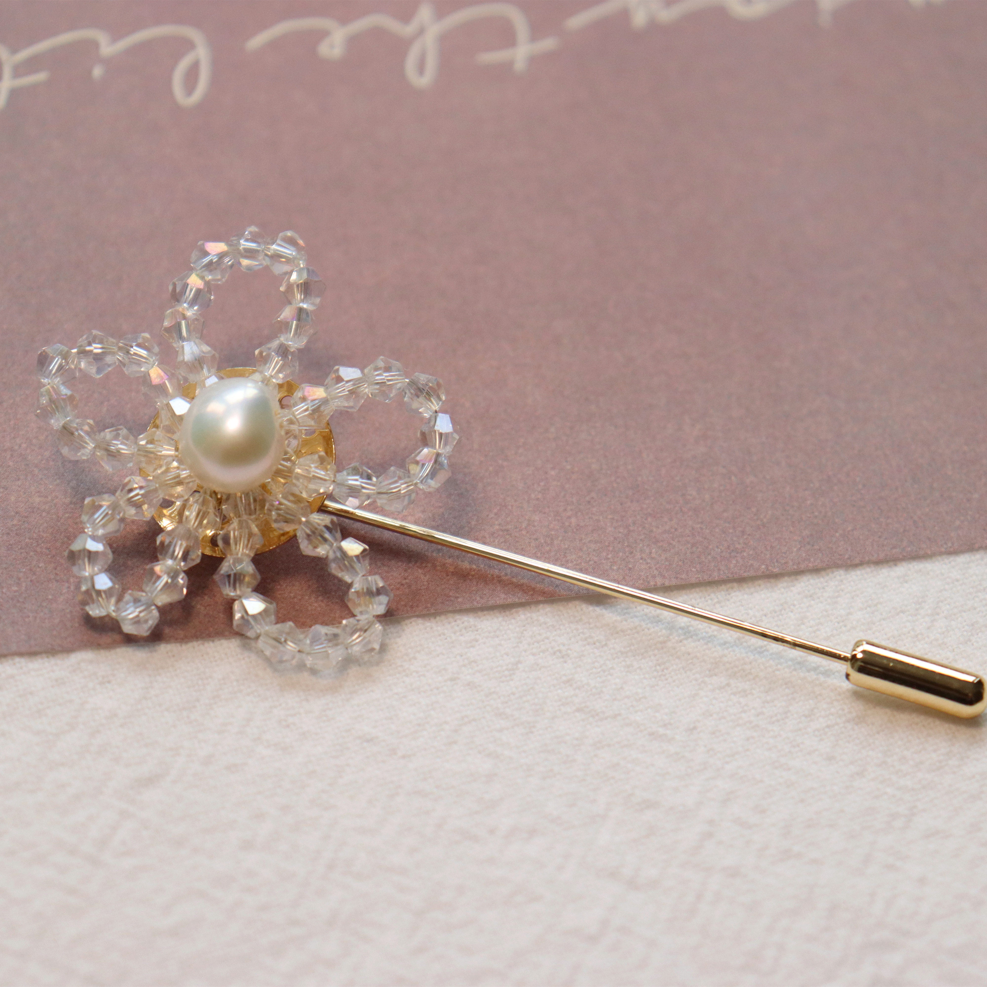 吉光原创【花都开好了】天然淡水珍珠秋冬百搭ins风水晶珍珠胸针