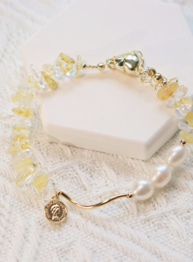 淡水珍珠黄水晶秋冬甜美原创设计