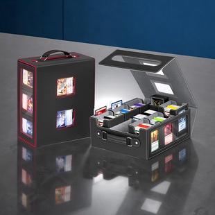 pokemon磁吸PU皮质卡牌收纳盒TCG宝可梦游戏卡牌收纳盒大容量翻盖