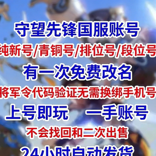 守望先锋国服青铜号排位号白银黄金号段位号成品炸鱼国服战网