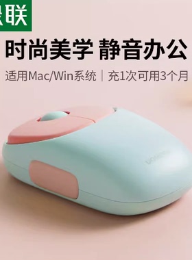 绿联Fun+蓝牙+2.4G静音无线鼠标 充电款 粉色 MU102/15722 90538