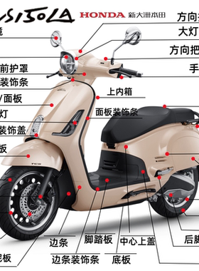 适用新大洲本田SDH150T-9大拉外壳NS150LA面板前护板脚踏板边条