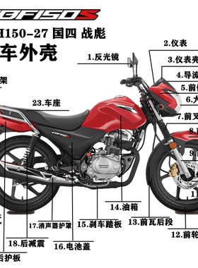 适用新大洲本田SDH150-27外壳CBF150S战彪导流罩大灯后护板前挡泥