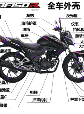 新大洲本田CBF150R油箱护罩侧盖