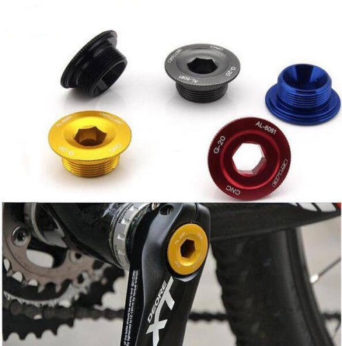 规格：M20*8(一袋1个)
材质：CNC6061
重量：约7克/个
颜色：红、黑、兰、金、钛
适用对象：SHIMANO 590 596 XT XTR SLX一体牙盘
说明：请使用英制3/8内六角扳手