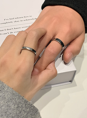 日韩简约钛钢不掉色情侣对戒