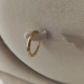 高级感简约小众3mm素圈K金保色圆弧不锈钢戒指气质流行情侣指环