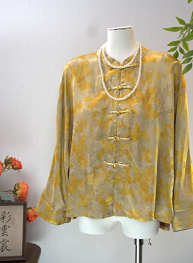 2025秋季新款复古提花新中式香云纱唐扣秋季新款百搭潮流58003