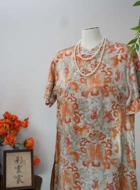 香云纱35姆米双鱼短袖中长款秋季新款百搭潮流58011