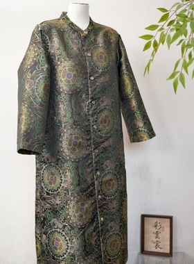 彩云裳—宋锦异色罗新中式v领女装秋季女装双面穿潮流百搭女58118