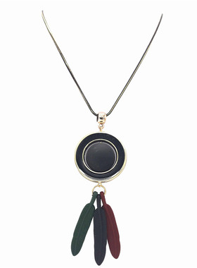 长款流苏毛衣链吊坠项链合金