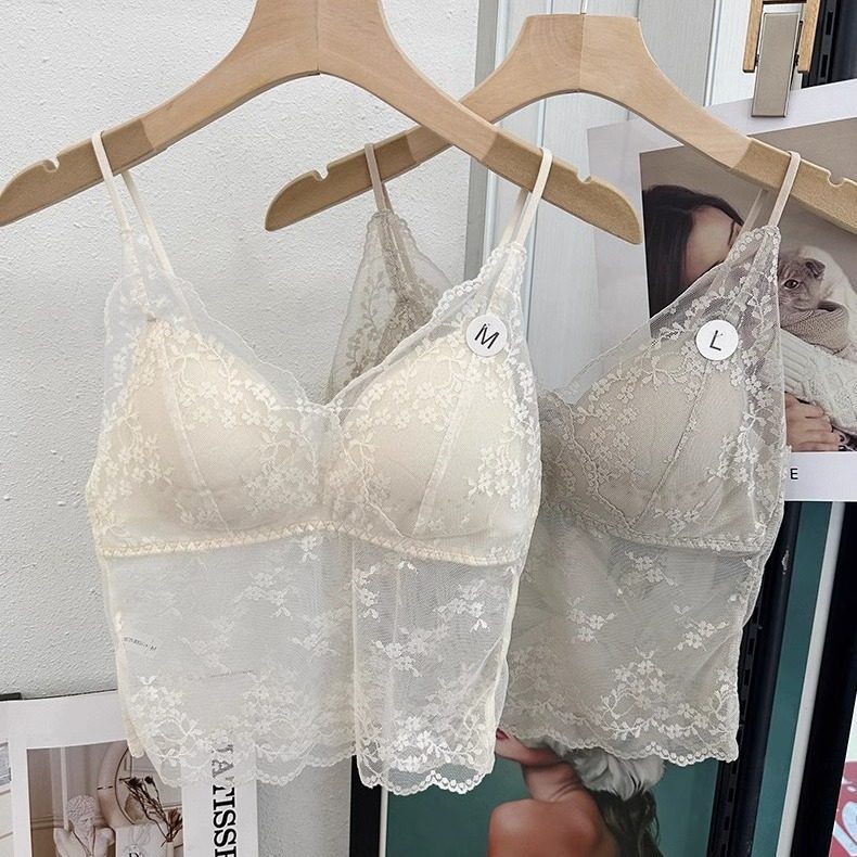 新款薄款吊带背心内搭带胸垫蕾丝美背吊带一体式固定杯美背背心女,女装/女士精品,背心吊带,淘宝优惠券,粉丝福利购,淘宝优惠卷