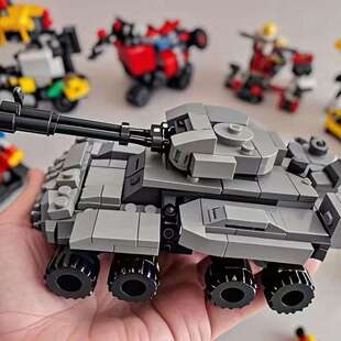 中国军事积木坦克装甲车拼插益智小颗粒男孩儿童拼装玩具生日礼物