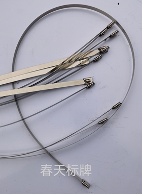 标牌扎带不绣钢铁皮杆号牌捆带子滚珠自扣锁线路挷扎带现货供应
