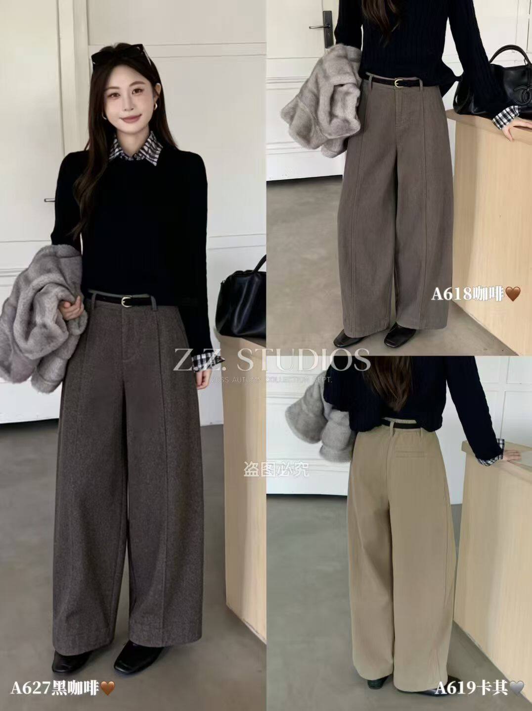 秋冬FASHION JEANS芭度玄风 佐拿618 619 627休闲裤女加绒阔腿裤