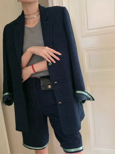 粗纺 时髦比例西服 女春季 经典 套装 tweed新升级 西装 ABow 西中裤